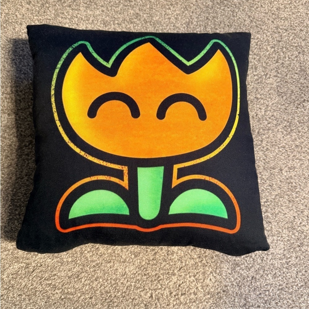 Nintendo Black Pillow with Fire Flower